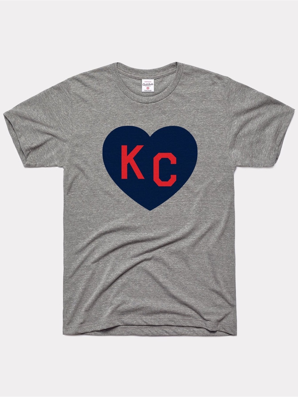 Charlie Hustle Grey KC Heart Tee - Small